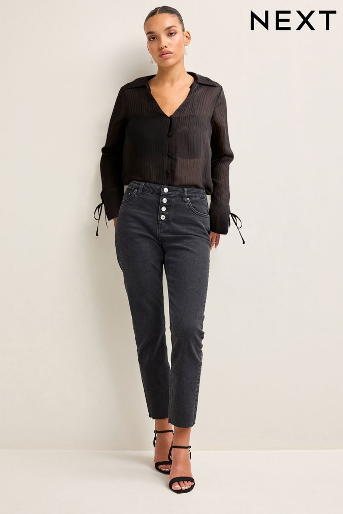 Black stretch best sale straight leg jeans