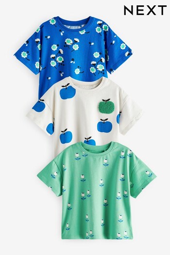 Blue Apple Short Sleeve T-Shirts Longtime 3 Pack (3mths-7yrs) (N33659) | £15 - £19