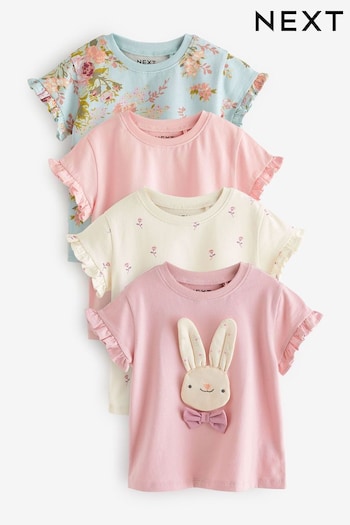 Pink Bunny T-Shirts 4 Pack (3mths-7yrs) (N33667) | £18 - £22