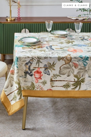 Clarke & Clarke Tropical Green/Natural Florence Table Cloth (N33680) | £55 - £70