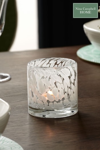 Nina Campbell White Confetti Tea Light Holder (N33727) | £12