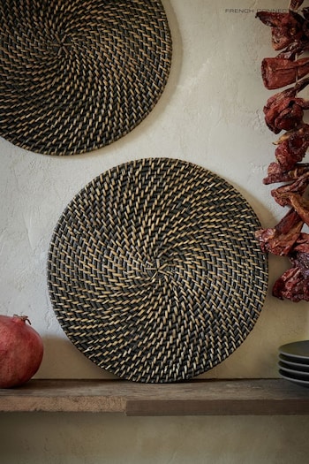 French Connection Black Rattan Hand Woven Placemat (N33735) | £14