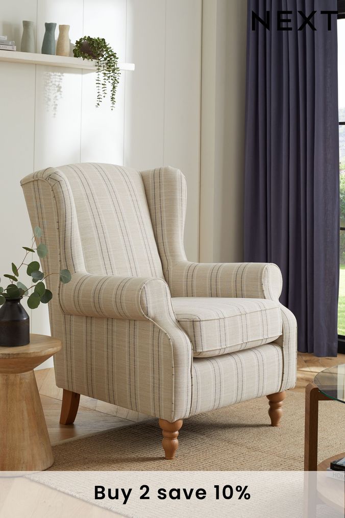 Striped shop armchair next