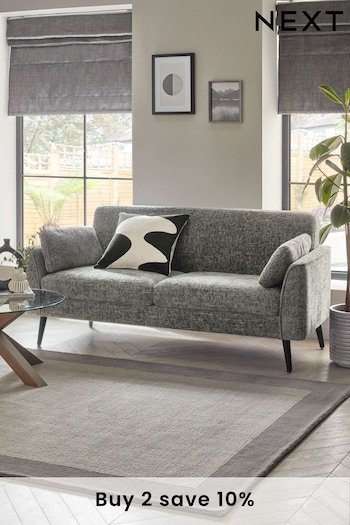 Chunky Chenille Dark Grey Mila Compact 3 Seater Sofa In A Box (N33824) | £525