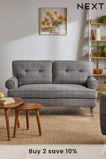 Tweedy Check Lawson Mid Grey Delia Compact 2 Seater 'Sofa In A Box' (N33828) | £499