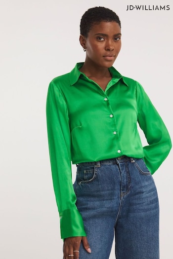 Jd Williams Green Satin Shirt (N33849) | £24