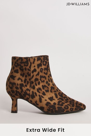 JD Williams Extra Wide Fit Animal Leopard Kitten High Heel Boots (N33851) | £45