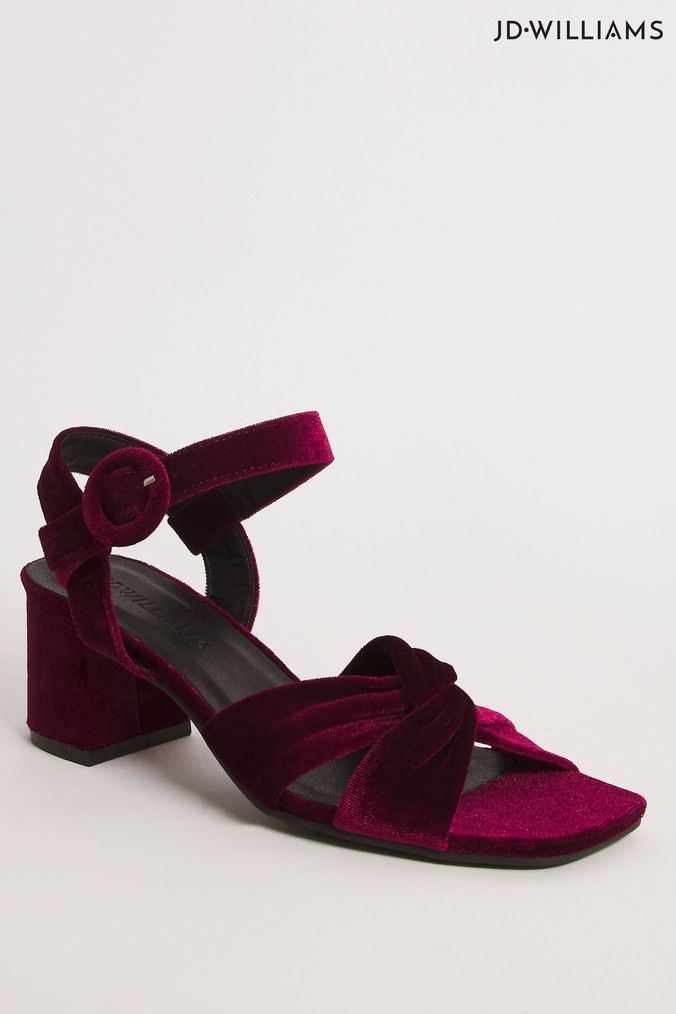 Red block heel clearance sandals wide fit
