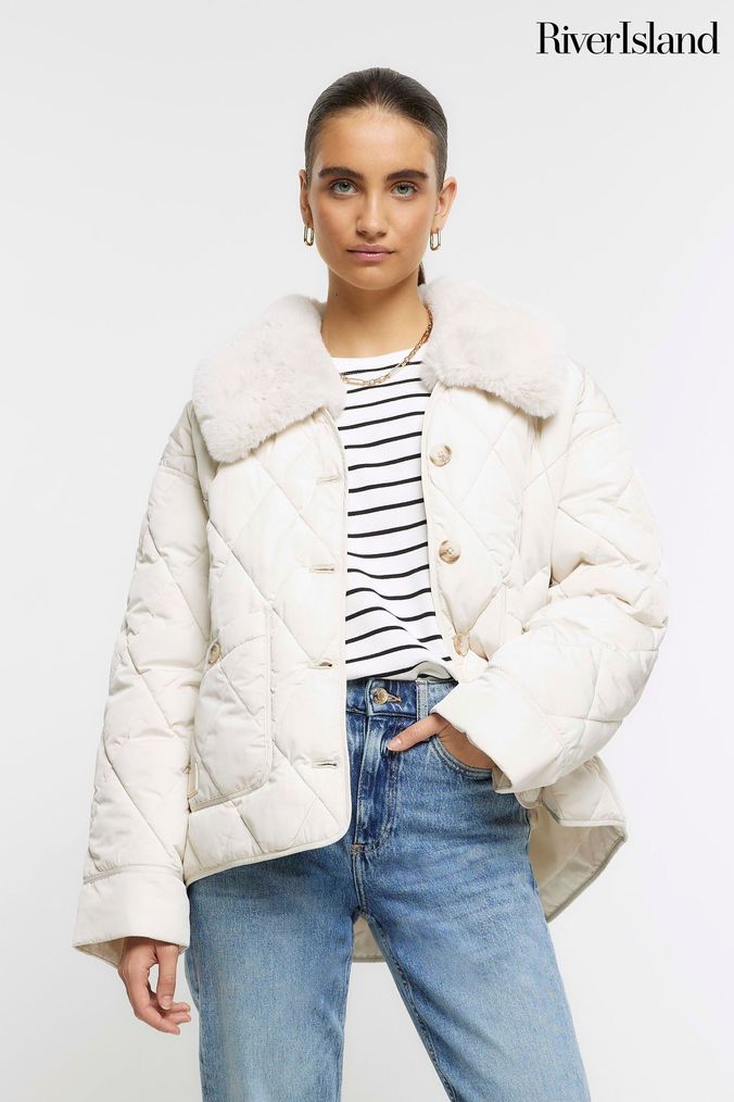 River island parka coat womens shop