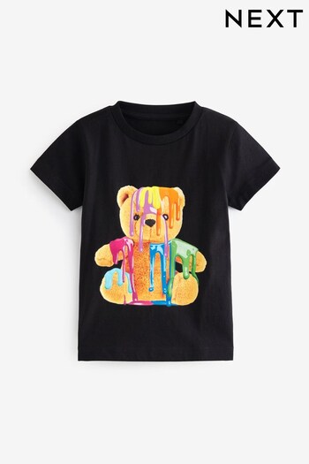 Black Paint Bear Short Sleeve Character T-Shirt (3mths-7yrs) (N33902) | £6 - £8