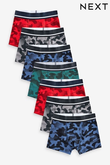 Red Blue Camoflague Trunks 7 Pack (1.5-16yrs) (N33974) | £19 - £24