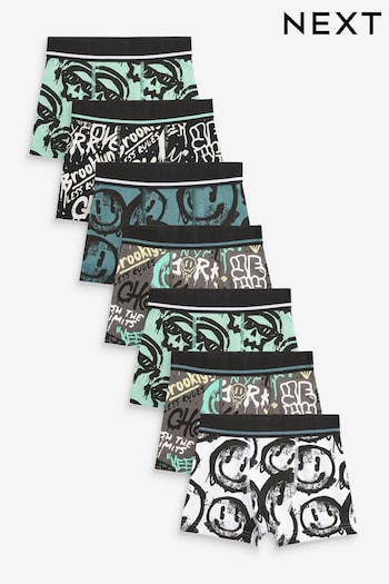 Grafitti Smile Print Trunks 7 Pack (1.5-16yrs) (N34002) | £19 - £24