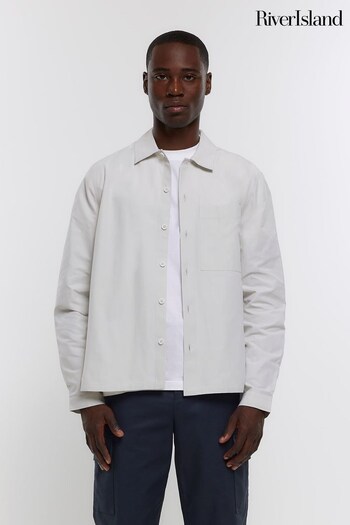 River Island White Cotton Overshirt (N34046) | £39