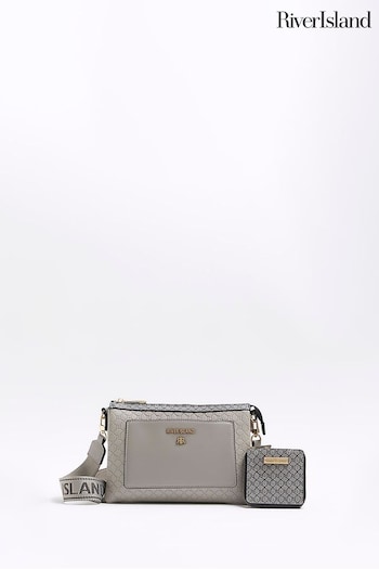 River Island Grey Contrast Cross-Body Bag (N34072) | £37