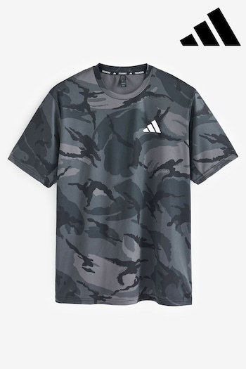 adidas Grey PERFORMANCE Train Essentials Seasonal Camo T-Shirt (N34125) | £28