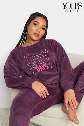 Yours Curve Red Cosy Days Fleece Lounge Set (N34213) | £31