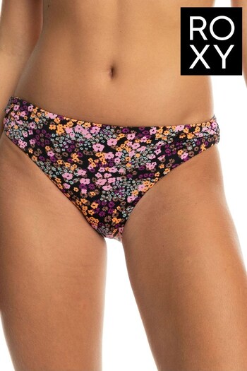 Roxy Floral Printed Black Bikini Bottoms (N34228) | £32