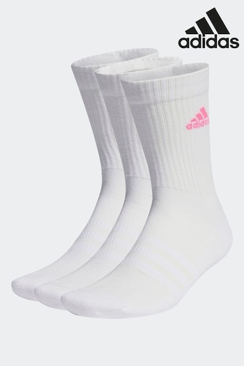 adidas White Cushioned Crew Socks 3 Pairs (N34306) | £12