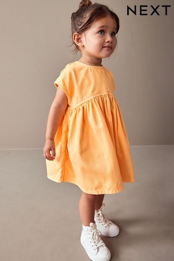 Orange Boxy Cotton tape Dress (3mths-7yrs) (N34333) | £12 - £14