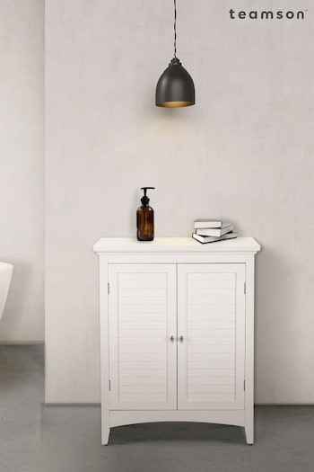Teamson Home White Wooden Bathroom Storage Free Standing Cabinet Unit (N34378) | £150