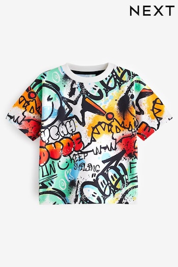 Multi Short Sleeve Graffiti T-Shirt (3mths-7yrs) (N34465) | £5 - £7