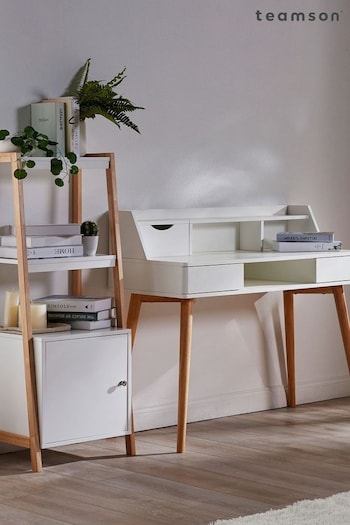 Teamson Home White Creativo Simplistic Wooden Writing Desk with Storage (N34473) | £180