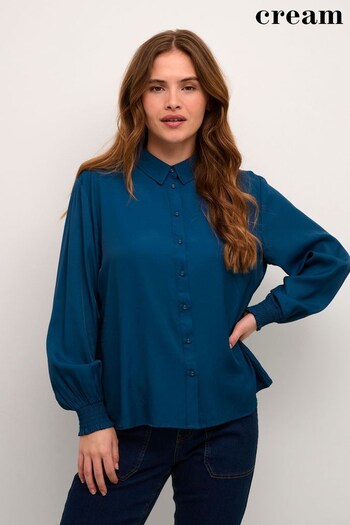 Cream Blue Nola Loose Sleeve Button Shirt (N34508) | £80