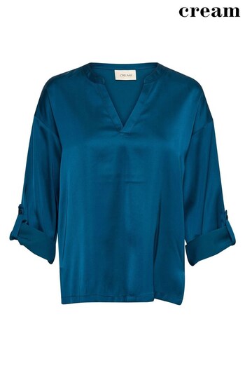 Cream Blue Flivio 3/4 Sleeve Blouse (N34544) | £80