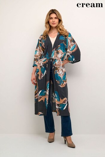 Cream Harnis 3/4 Sleeve Black Kimono (N34548) | £80