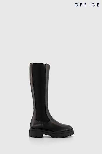 Office Black Knee High Kamilla Chelsea Boots Panda (N34576) | £125