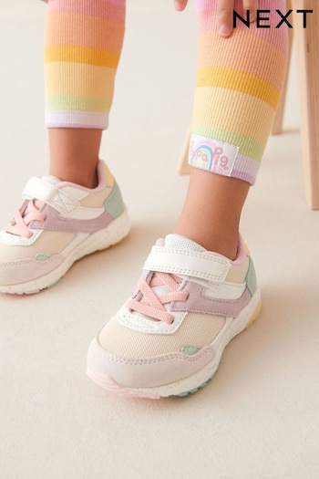 Multi Pastel Elastic Lace Chunky Trainers (N34595) | £23 - £25