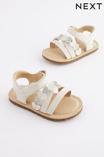White Standard Fit (F) Heart Sandals ankle (N34607) | £16 - £18