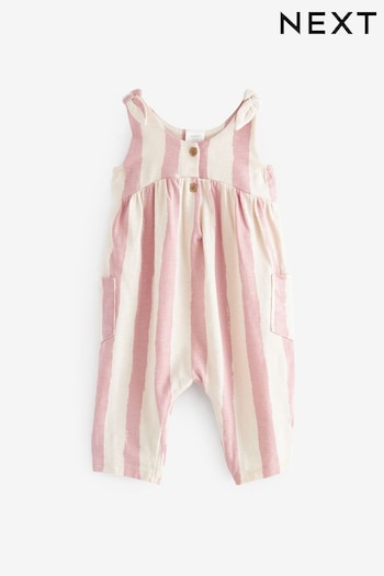 Pink/White Stripe Baby Jumpsuit (0mths-3yrs) (N34627) | £11 - £13