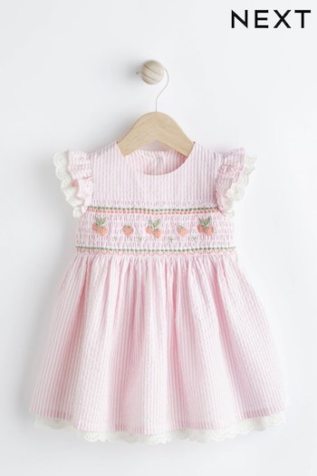 Pink Stripe Baby Attico Dress (0mths-2yrs) (N34649) | £18 - £20