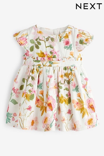 Pink/White Floral Baby Prom Dress (0mths-2yrs) (N34653) | £24 - £26