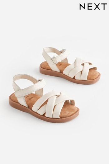 White Leather Woven NOON Sandals (N34693) | £19 - £22