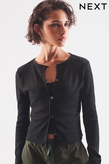 Black Long Sleeve Buttoned Cardigan (N34705) | £35