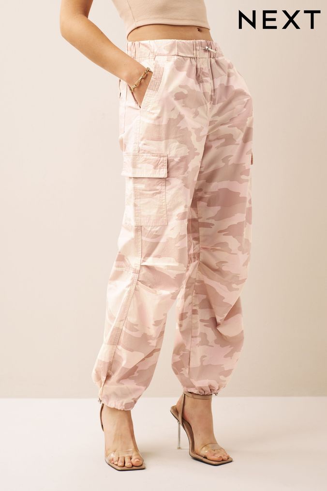 Buy Women s Cargo Regular Trousers Pink Online Next UK