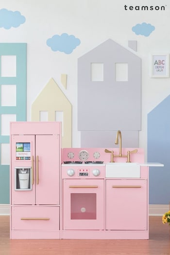 Teamson Home Pink Charlotte Interactive Wooden Play Kitchen Set (N34888) | £190