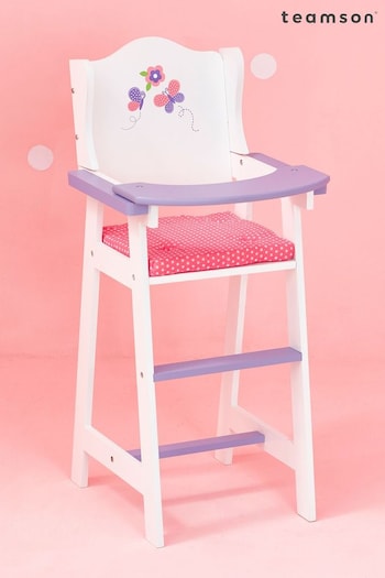 Teamson Home White Kids Wooden Baby Doll Furniture High Chair Playset (N34902) | £55