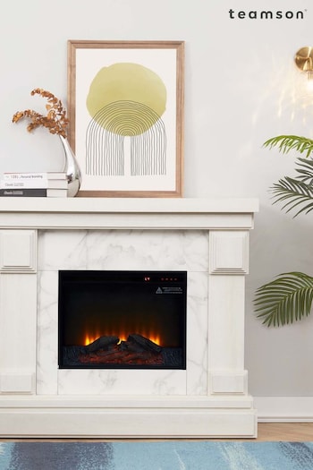 Teamson Home White Hestia Electric Standing Fireplace (N34932) | £650