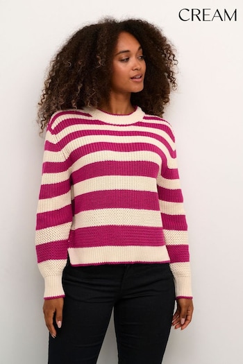Cream Pink Muka Chunky Knit Regular Fit Pullover Jumper (N34960) | £50