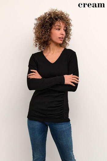 Bio-Baumwolle Lua Slim Fit Long Sleeve Black T-Shirt (N34964) | £50