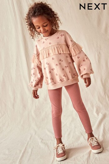 Pink Floral Sweatshirt And Leggings Set (3-16yrs) (N34976) | £22 - £28