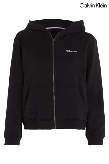 Calvin Must Klein Modern Cotton Loungewear Full Zip Black Hoodie (N34984) | £75