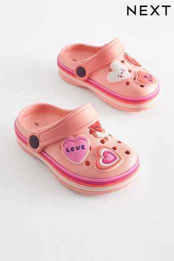 Peach Pink Hearts Character Clogs (N35004) | £10 - £12