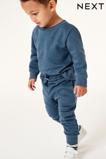 Blue Plain Jersey Sweatshirt and Joggers Set (3mths-7yrs) (N35040) | £10 - £14