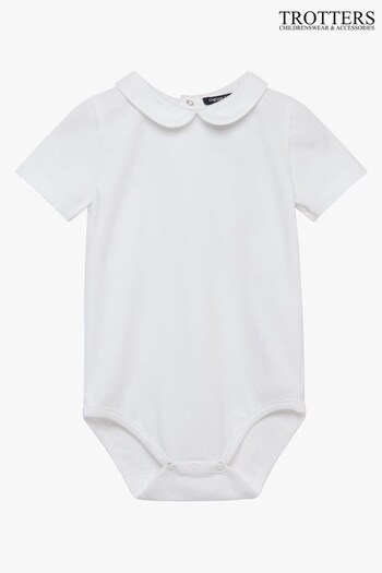 Trotters London Little White Milo Piped Body (N35045) | £26
