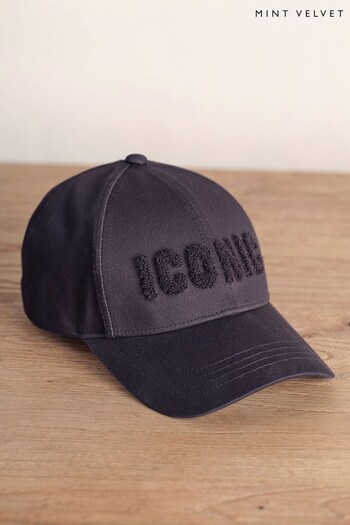 Mint Velvet Black ICONIC Boucle Baseball Cap (N35118) | £29