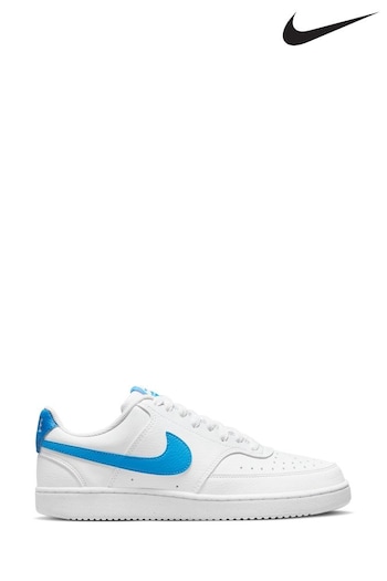 Nike Womens White/Blue Court Vision Low Trainers (N35167) | £75